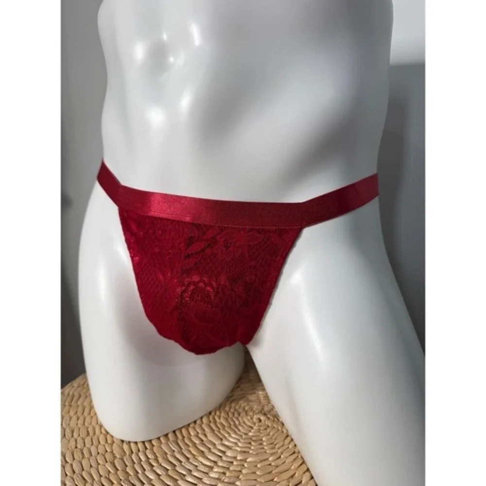 Cosabella Never Say Never Mystic Red Men's Italian Lace Thong Size M